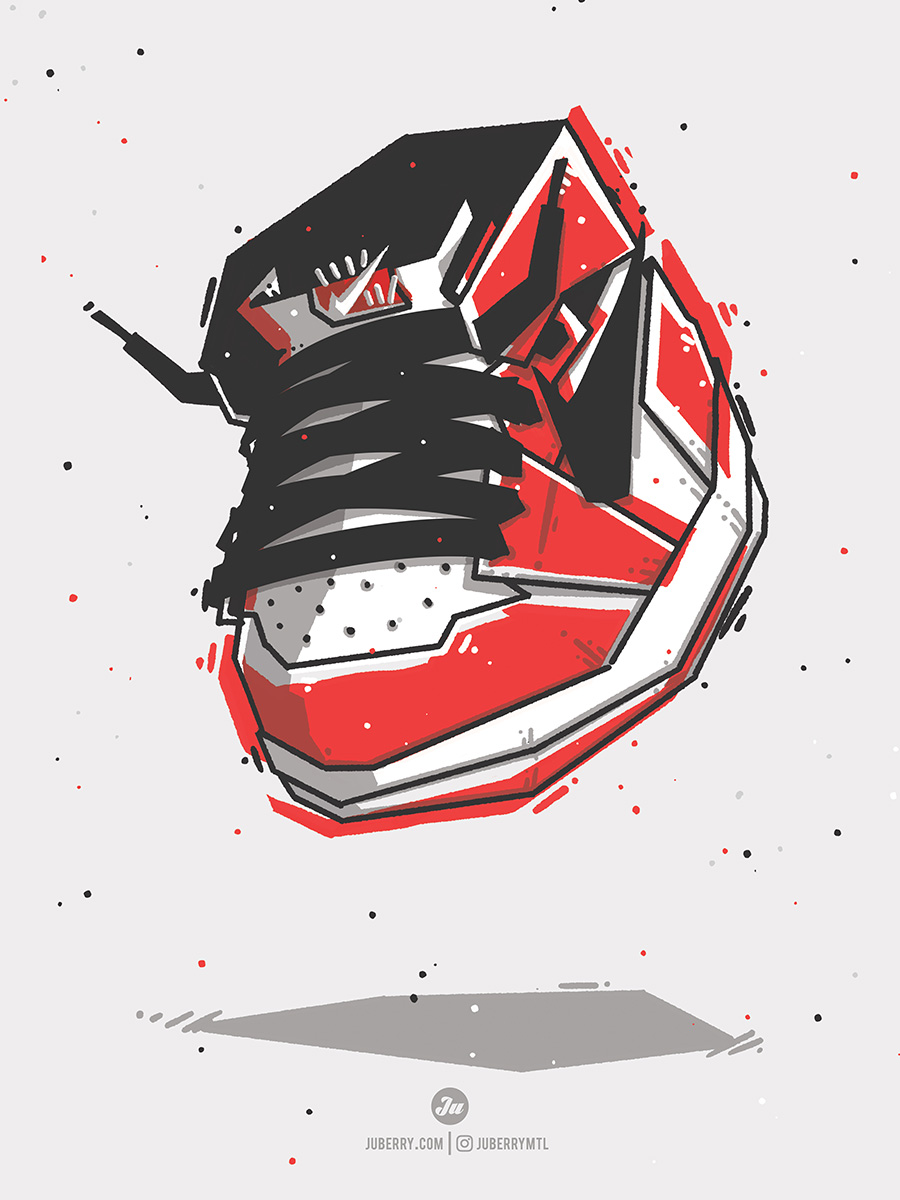 Air Jordan 1 "Chicago" illustration poster by Juberry // Judyna Pres