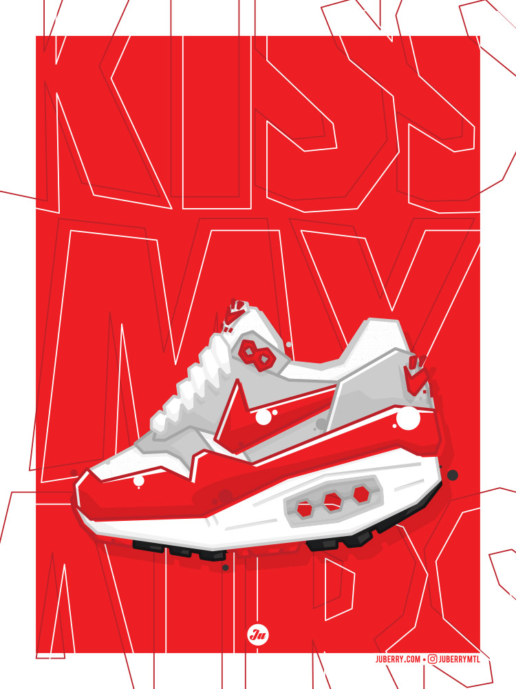 Air Max 1 OG Red illustration print by Juberry | Judyna Pres