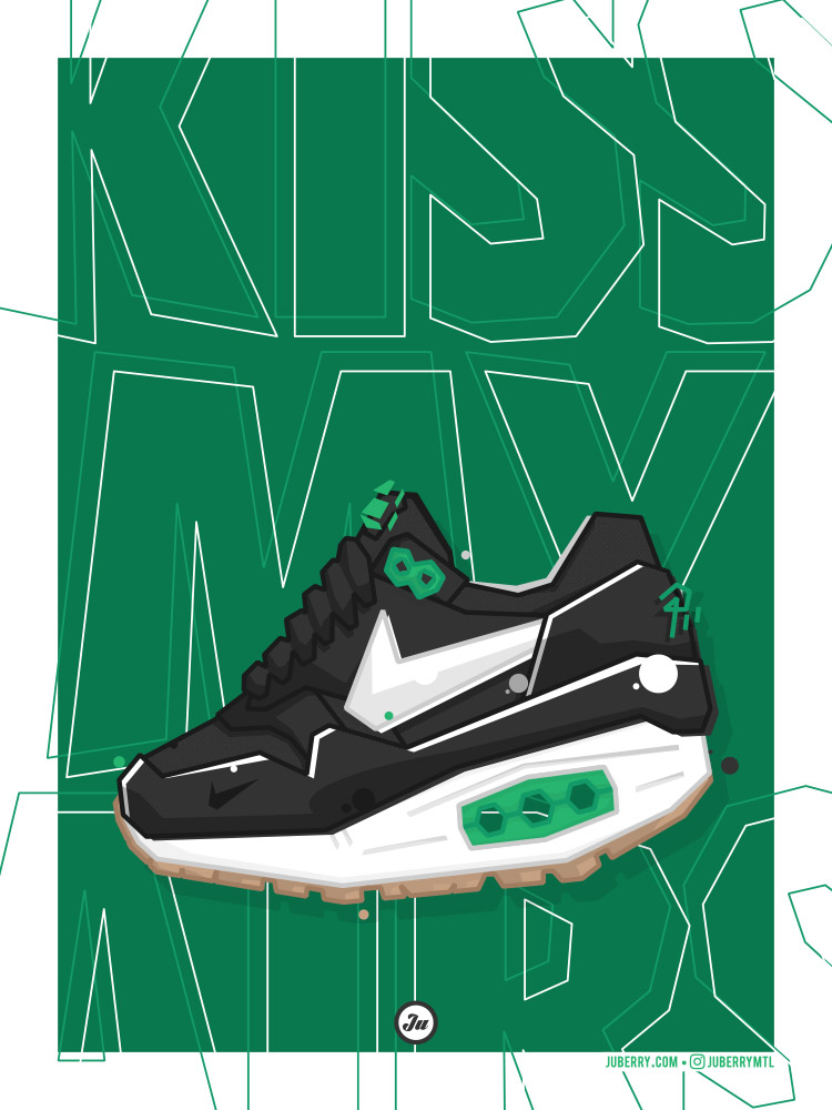 Air Max 1 Patta "Lucky Green" print illustration by Juberry / Judyna Pres