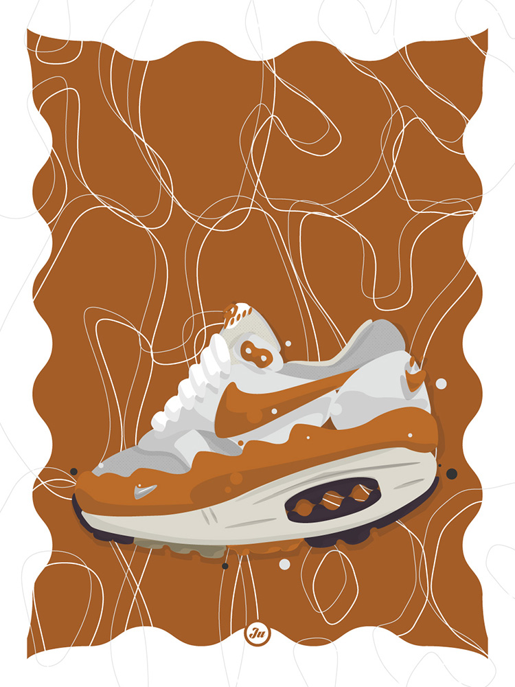 Air Max 1 Patta "Waves Monarch" print illustration by Juberry / Judyna Pres