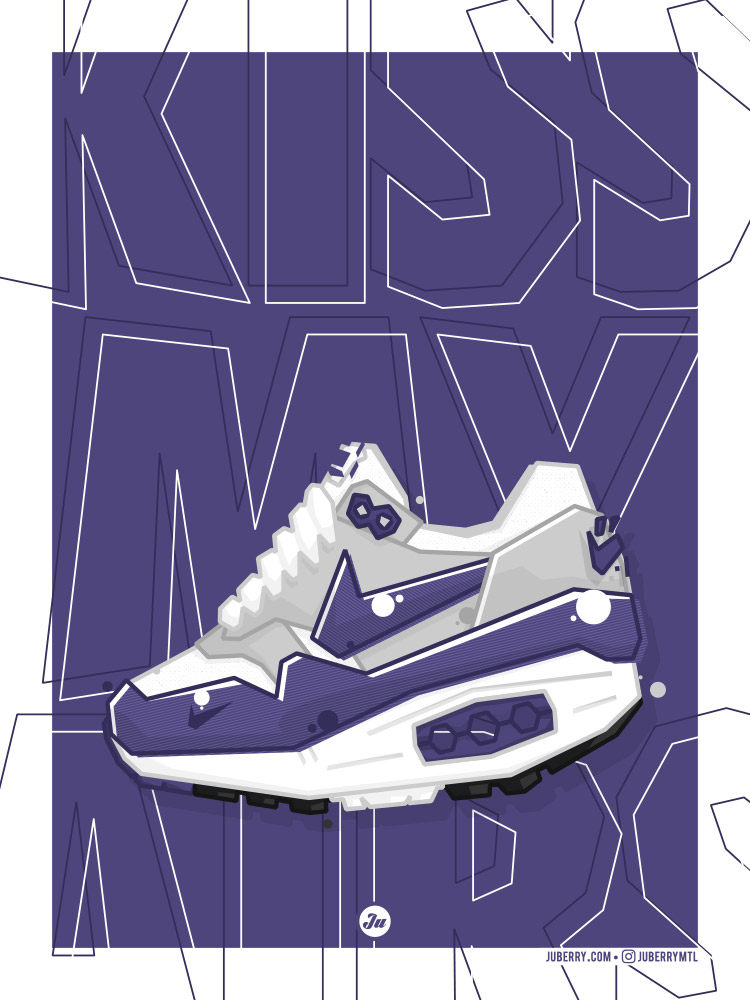 Air Max 1 Patta "Purple Denim" print illustration by Juberry / Judyna Pres