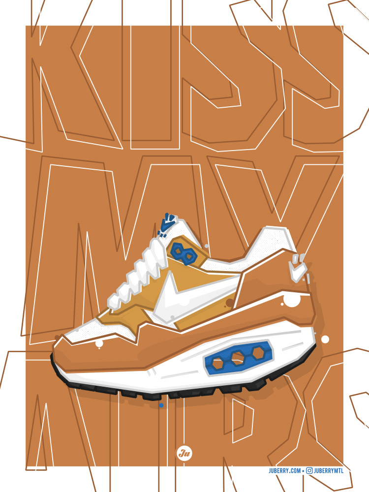 atmos x Air Max 1 "Curry" print illustratin by Juberry / Judyna Pres