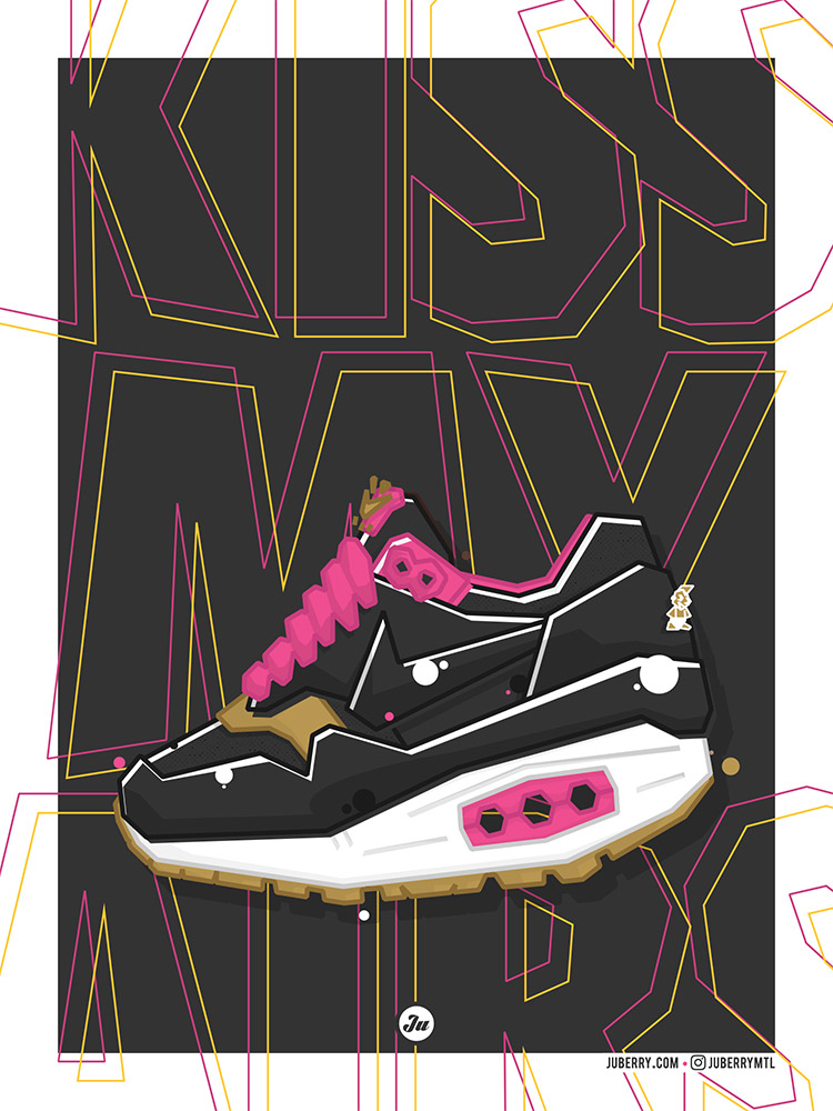 Air Max 1 x Kid Robot print illustration by Juberry / Judyna Pres